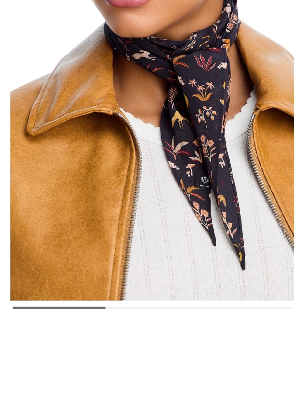 Woodland Black Floral Silk Neck Scarf
